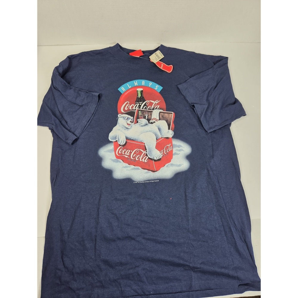 Vtg 90s 1997 Coca-Cola T-Shirt Polar Bear USA Made Sz Xl  Tags Single Stitch